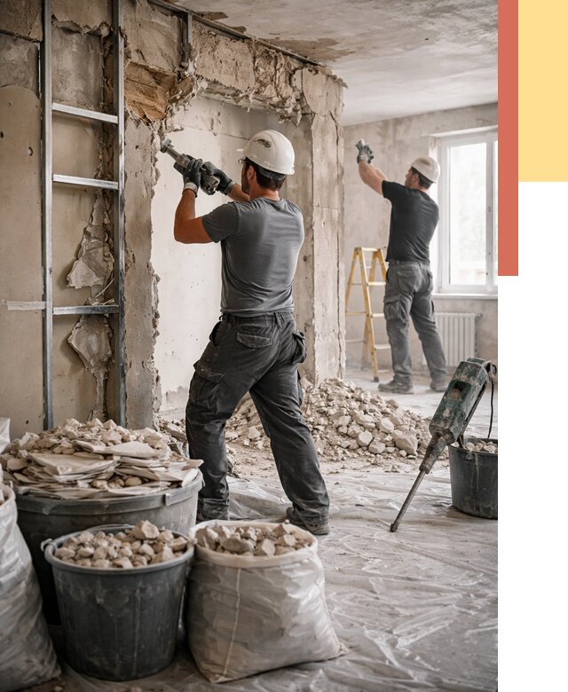 Демонтажные работы в Нягани от 2750 руб. — услуги и цена под ключ | ОТДЕЛОЧНИК-Нга