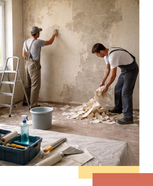 Снятие старых обоев в Нягани быстро и качественно