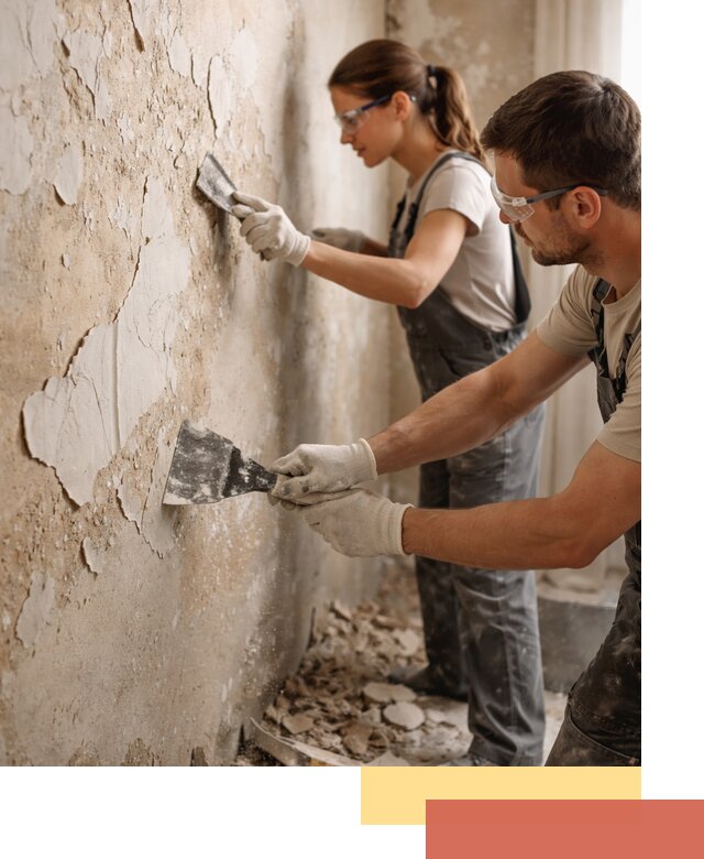 Снятие старой шпаклевки и подготовка поверхностей в Нягани