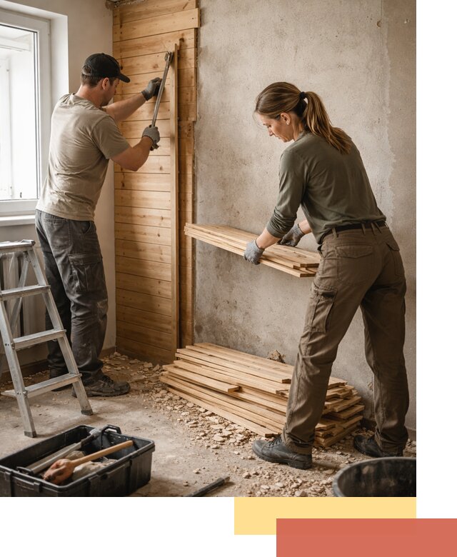 Демонтаж вагонки со стен в Нягани — профессиональный демонтаж