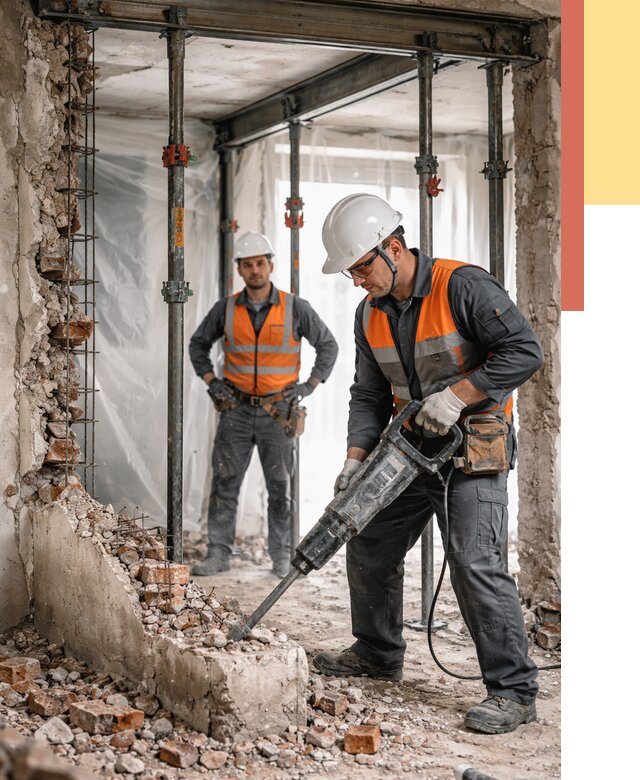 Снос несущих стен в Нягани от 10441 руб. — демонтаж несущей стены под ключ | ОТДЕЛОЧНИК-Нга