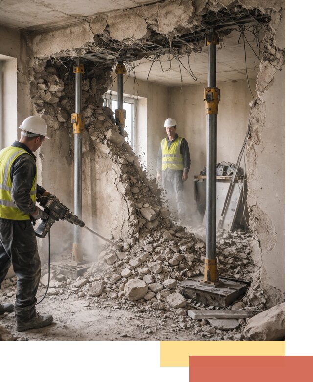 Снос несущих стен в Нягани с гарантией безопасности и качества