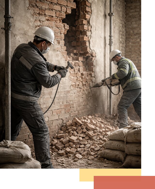 Демонтаж кирпичных стен в Нягани быстро и безопасно