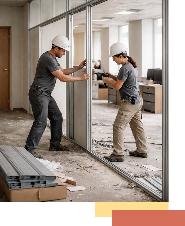 Демонтаж алюминиевых перегородок в Нягани быстро и аккуратно