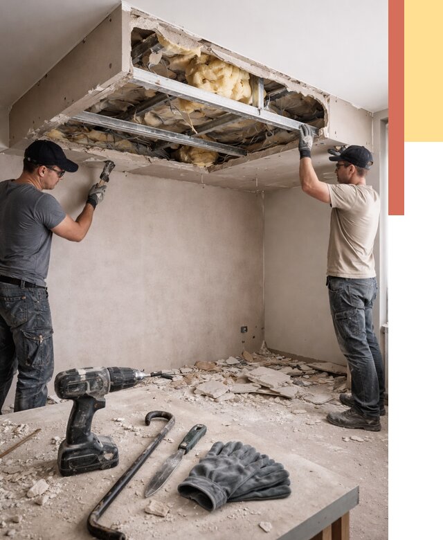 Демонтаж короба из гипсокартона в Нягани от 1548 руб. — быстро и недорого | ОТДЕЛОЧНИК-Нга