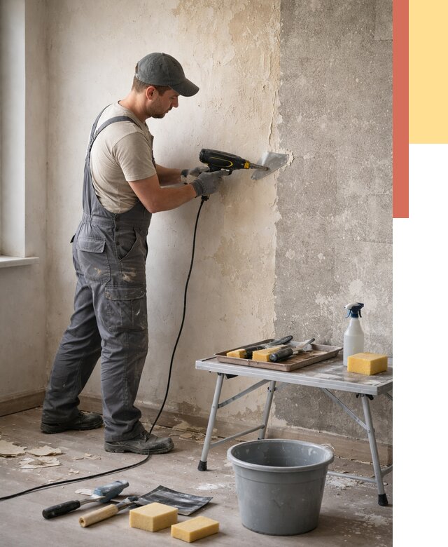 Очистка стен от клея в Нягани от 1884 руб. — снятие и удаление клея со стен | ОТДЕЛОЧНИК-Нга