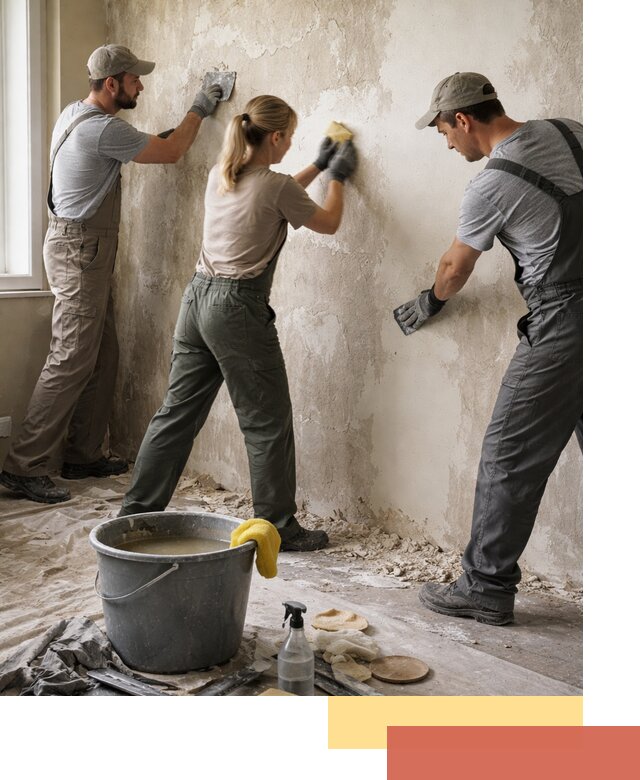 Очистка стен от клея и грунтовки в Нягани качественно и быстро