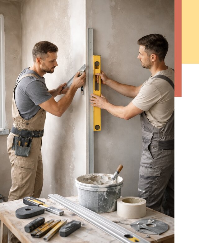 Выведение углов стен в Нягани от 1884 руб. быстро и недорого | ОТДЕЛОЧНИК-Нга