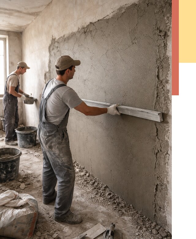 Цементная штукатурка стен в Нягани от 4584 руб/м2 — быстро и недорого | ОТДЕЛОЧНИК-Нга