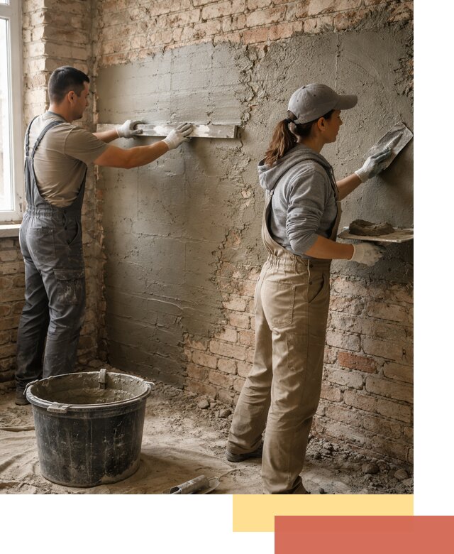 Штукатурка кирпичных стен в Нягани — качественно и надежно