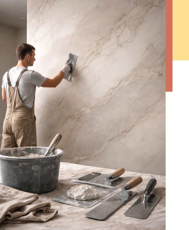 Декоративная штукатурка под мрамор в Нягани от 2852 руб./м² — быстро и недорого | ОТДЕЛОЧНИК-Нга