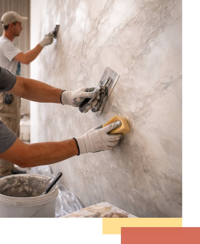 Декоративная штукатурка под мрамор в Нягани для стен и потолков