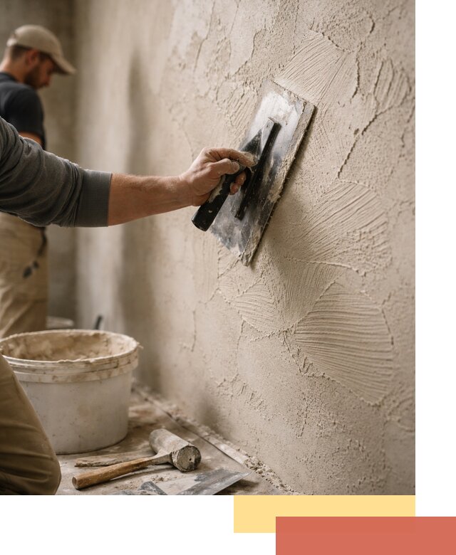 Фактурная штукатурка стен в Нягани — монтаж, отделка, реставрация