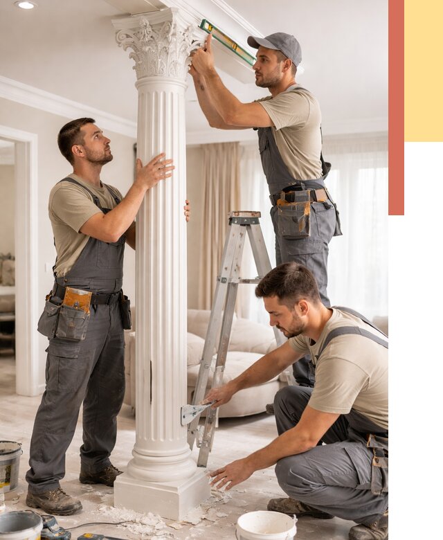 Установка декоративных колонн в Нягани от 12223 руб. под ключ | ОТДЕЛОЧНИК-Нга