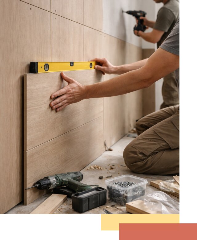 Профессиональный монтаж МДФ панелей на стены в Нягани