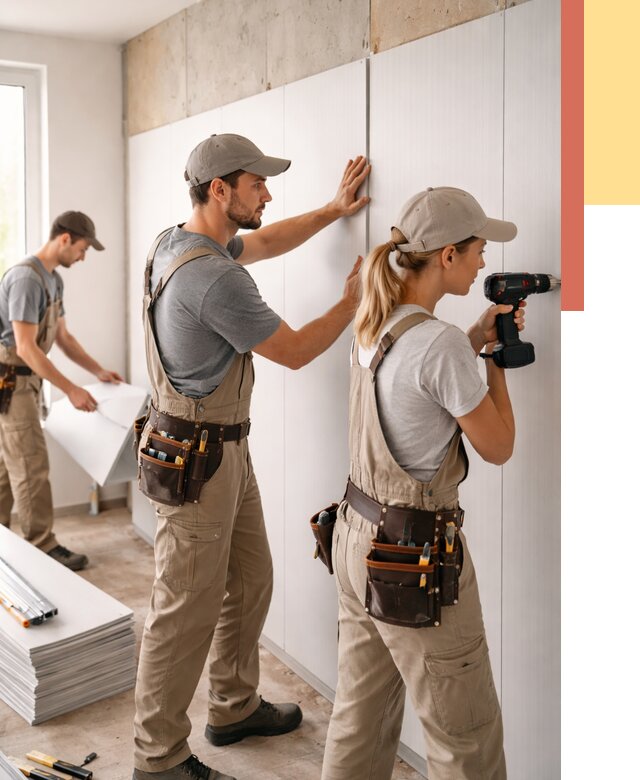 Монтаж ПВХ панелей на стены в Нягани от 458 руб/м2 — быстро и недорого | ОТДЕЛОЧНИК-Нга