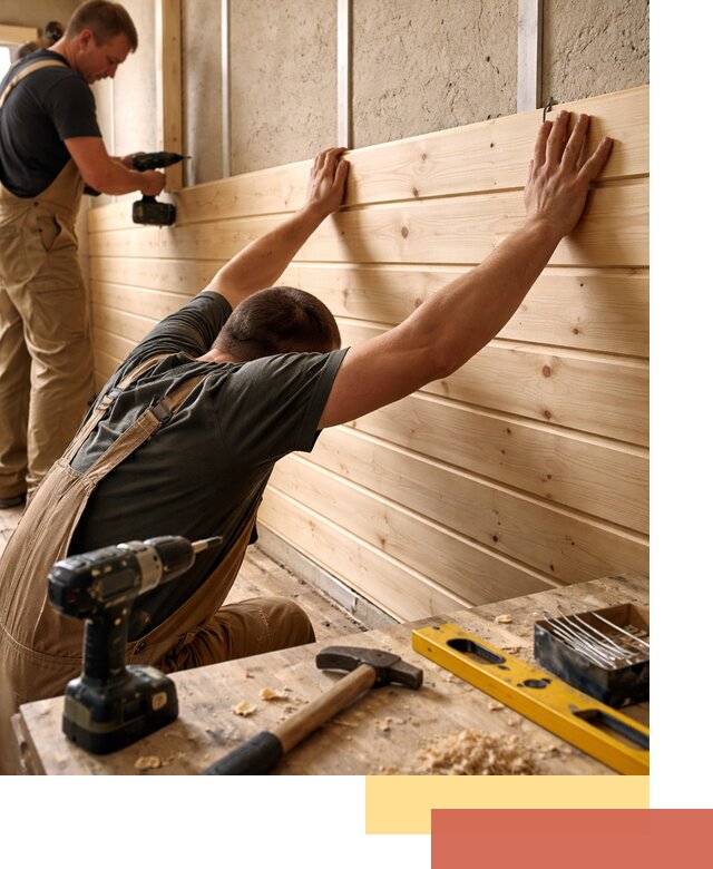 Монтаж деревянной вагонки на стены в Нягани быстро и качественно