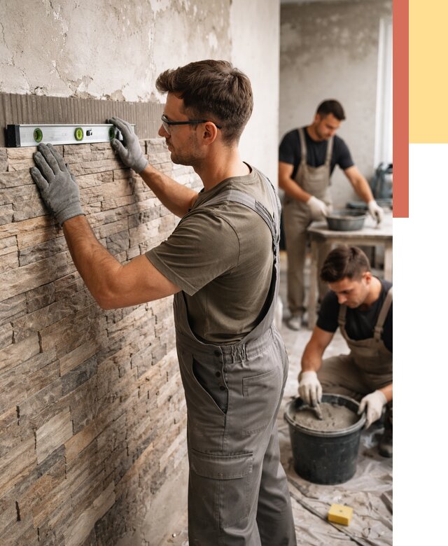 Монтаж искусственного камня в Нягани от 4584 руб. под ключ | ОТДЕЛОЧНИК-Нга