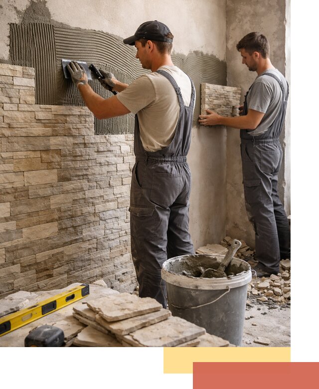 Монтаж искусственного камня в Нягани — облицовка стен и фасадов