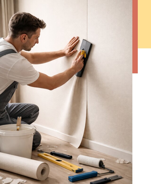 Поклейка виниловых обоев в Нягани от 4584 руб. | Быстро и недорого — ОТДЕЛОЧНИК-Нга