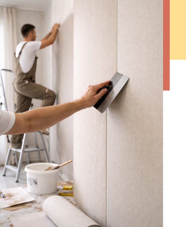 Поклейка текстильных обоев в Нягани от 4584 руб. под ключ | ОТДЕЛОЧНИК-Нга