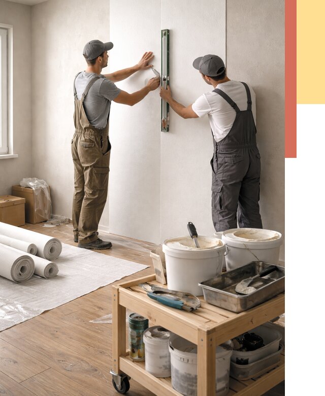 Поклейка стеклообоев в Нягани от 6621 руб. за м2 — быстро и недорого | ОТДЕЛОЧНИК-Нга