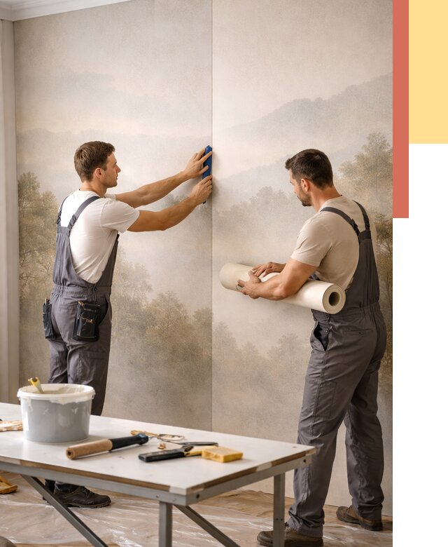 Поклейка фотообоев в Нягани от 8658 руб/м² — быстро и недорого | ОТДЕЛОЧНИК-Нга