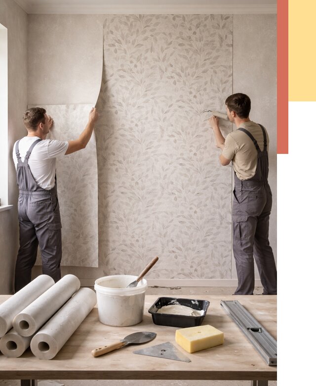 Поклейка обоев с подбором рисунка в Нягани от 3565 руб. | ОТДЕЛОЧНИК-Нга - быстро и недорого