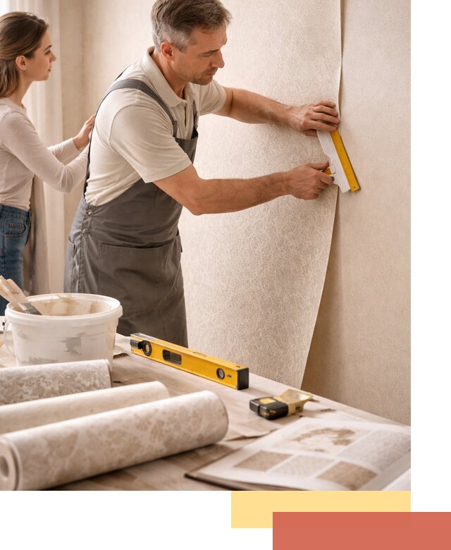 Поклейка обоев с подбором рисунка в Нягани