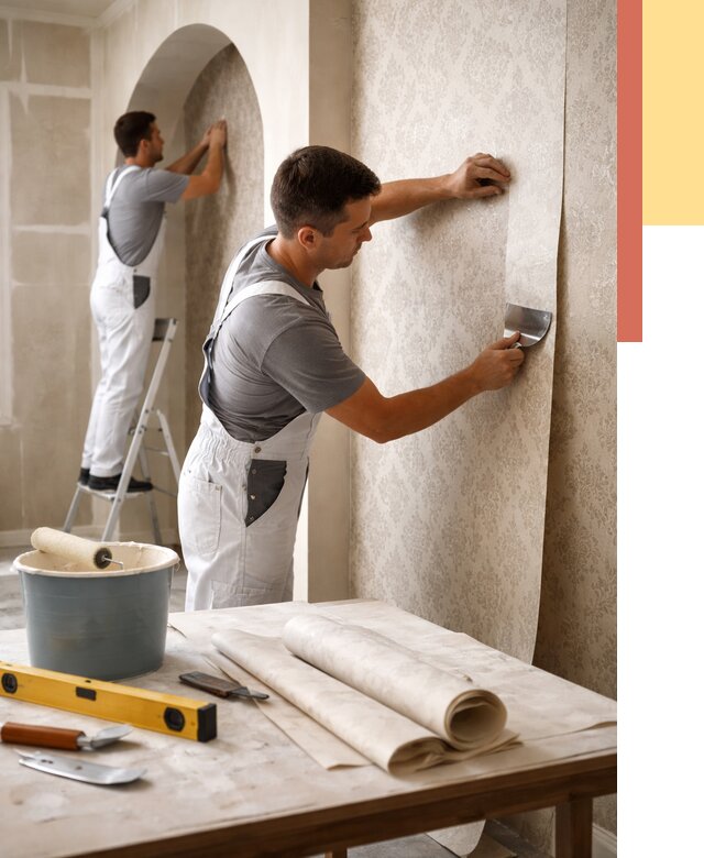 Поклейка обоев на сложные стены в Нягани от 2852 руб. под ключ | ОТДЕЛОЧНИК-Нга