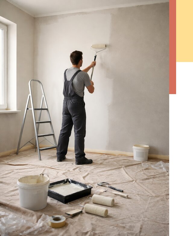 Покраска стен моющейся краской в Нягани от 357 руб./м² — быстро и недорого | ОТДЕЛОЧНИК-Нга