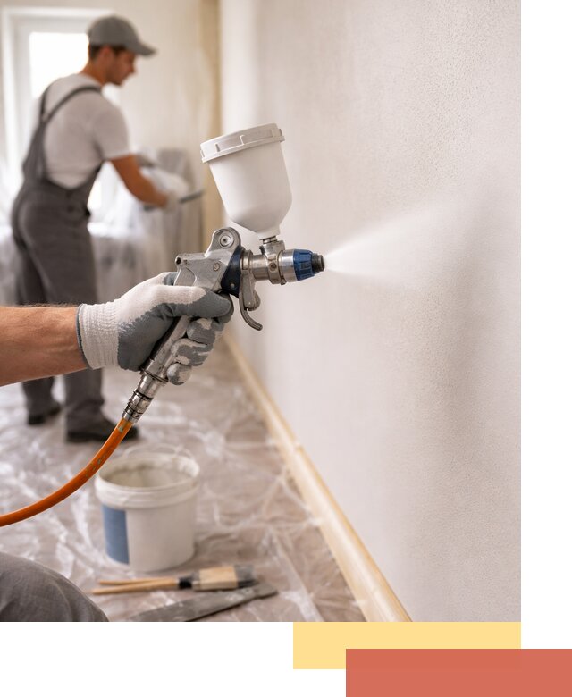 Покраска стен краскопультом в Нягани быстро и качественно