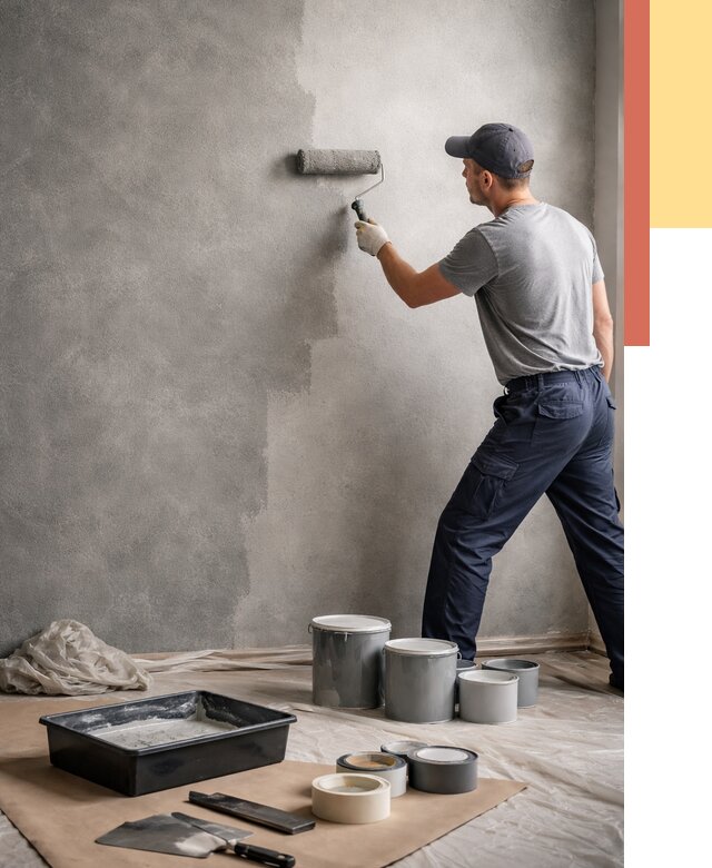 Покраска стен под бетон в Нягани от 662 руб. за м2 — быстро и недорого | ОТДЕЛОЧНИК-Нга