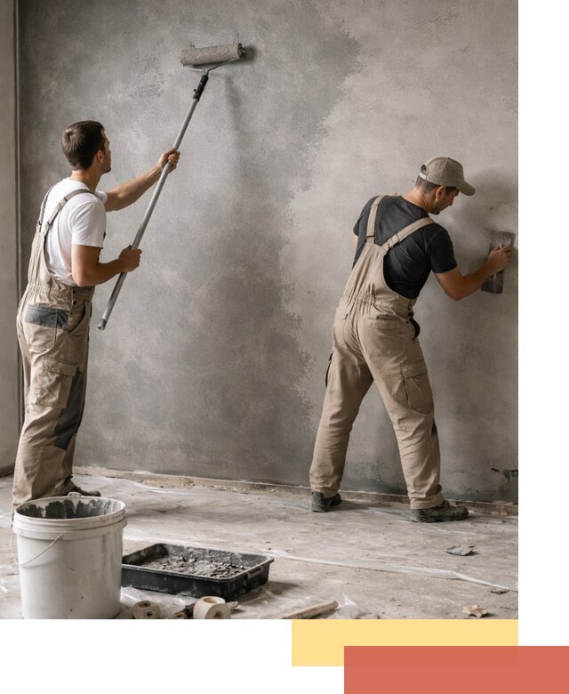 Покраска стен под бетон в Нягани профессионально и недорого