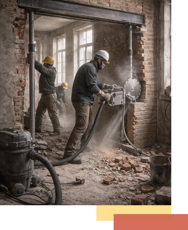 Прорезка проема в стене под дверной или оконный проем в Нягани