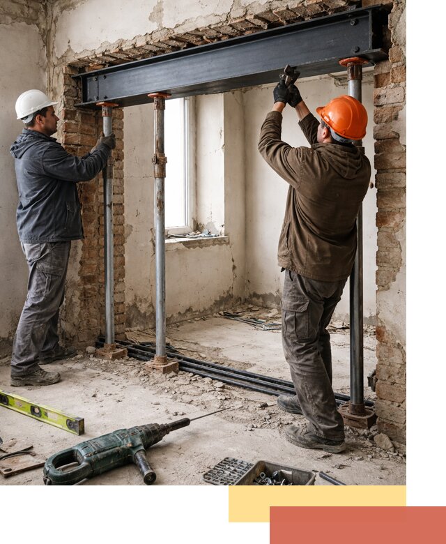 Усиление проема в стене в Нягани для расширения и безопасности