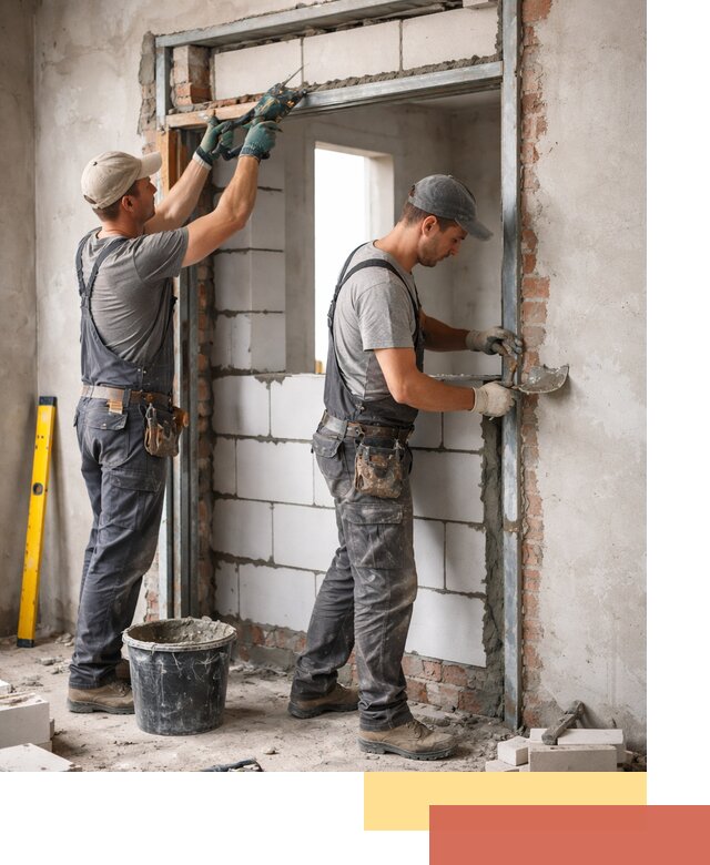 Закладка дверного проема под ключ в Нягани: демонтаж, монтаж, отделка