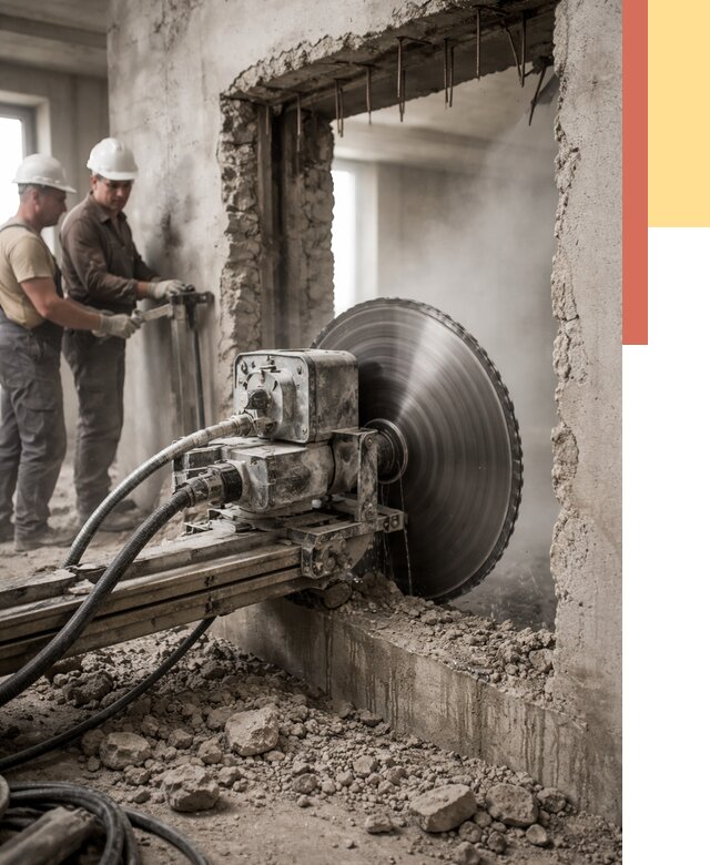 Алмазная резка проемов в Нягани от 4584 руб. быстро и недорого | ОТДЕЛОЧНИК-Нга