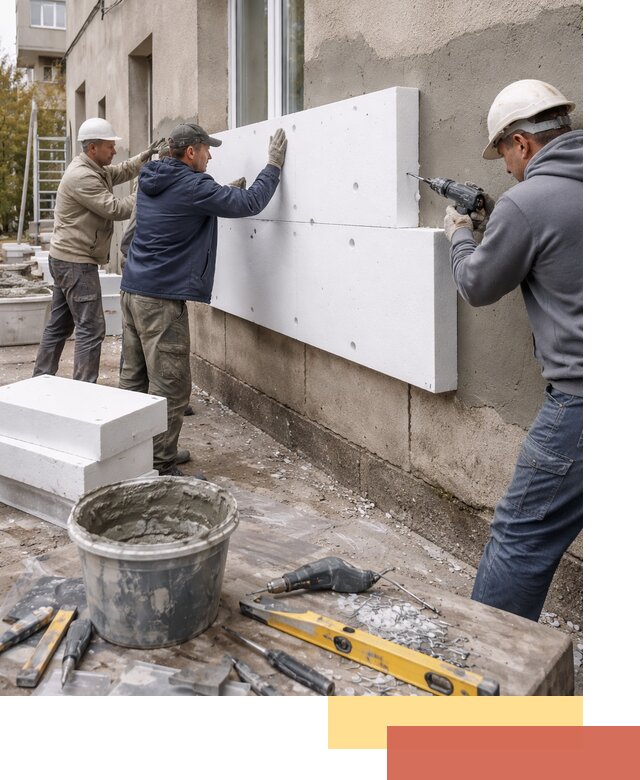 Утепление наружных стен пенопластом в Нягани