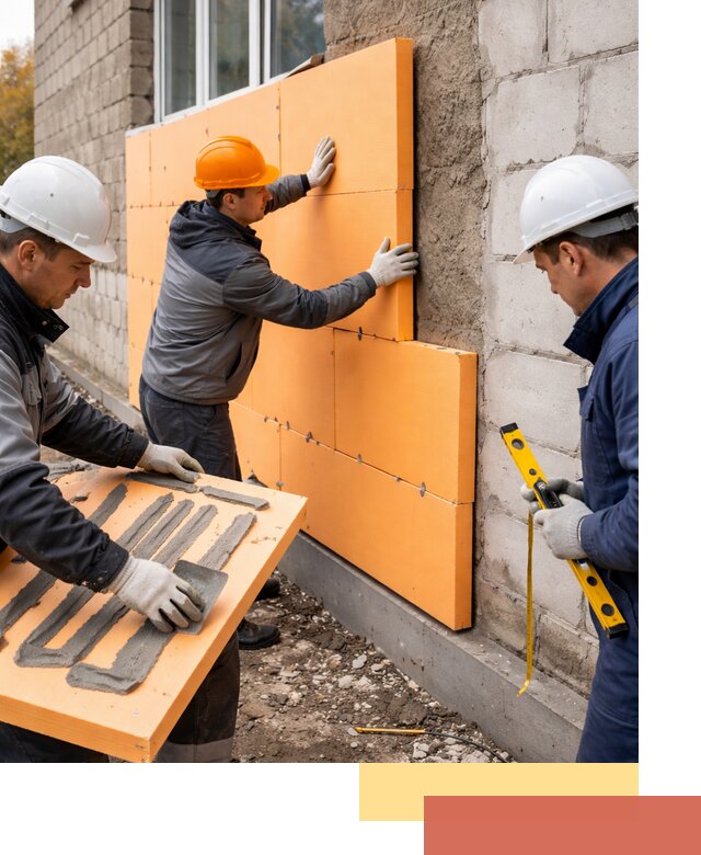 Утепление фасада пеноплексом под ключ в Нягани