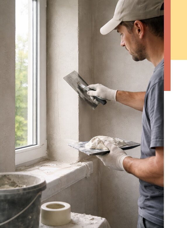 Штукатурка откосов в Нягани от 4584 руб/м² — услуги и выравнивание под ключ | ОТДЕЛОЧНИК-Нга