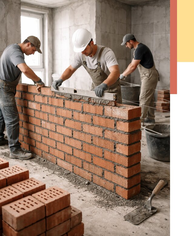 Кладка перегородок из кирпича в Нягани от 3565 руб. за м² | ОТДЕЛОЧНИК-Нга