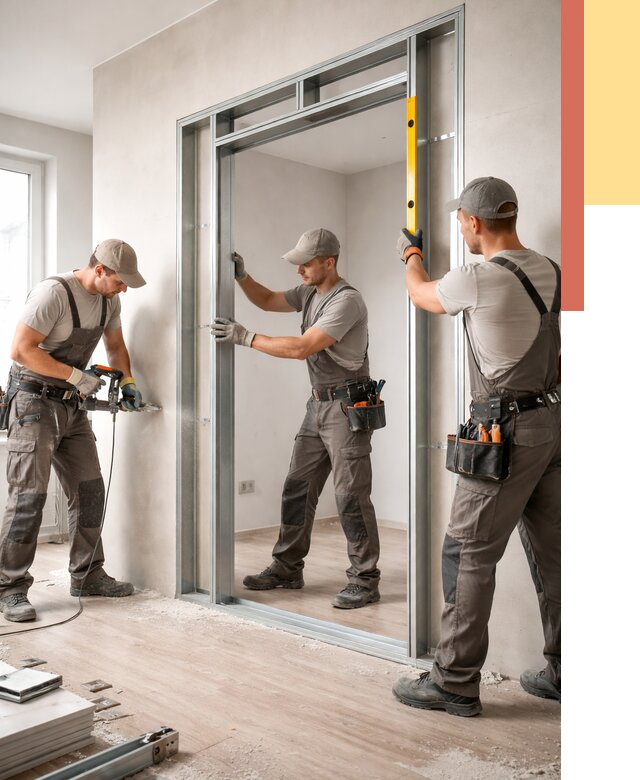 Устройство дверного проема в перегородке в Нягани от 4584 руб. под ключ | ОТДЕЛОЧНИК-Нга