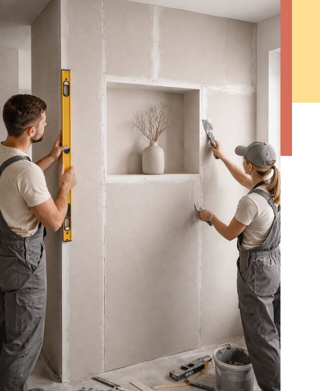 Перегородка из гипсокартона с нишей в Нягани от 3310 руб. под ключ | ОТДЕЛОЧНИК-Нга