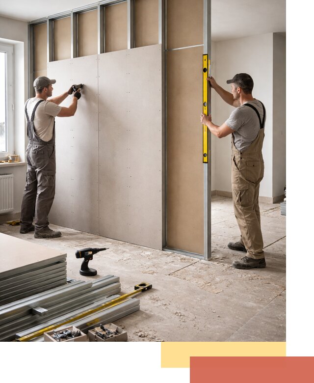 Зонирующая перегородка из гипсокартона под ключ в Нягани