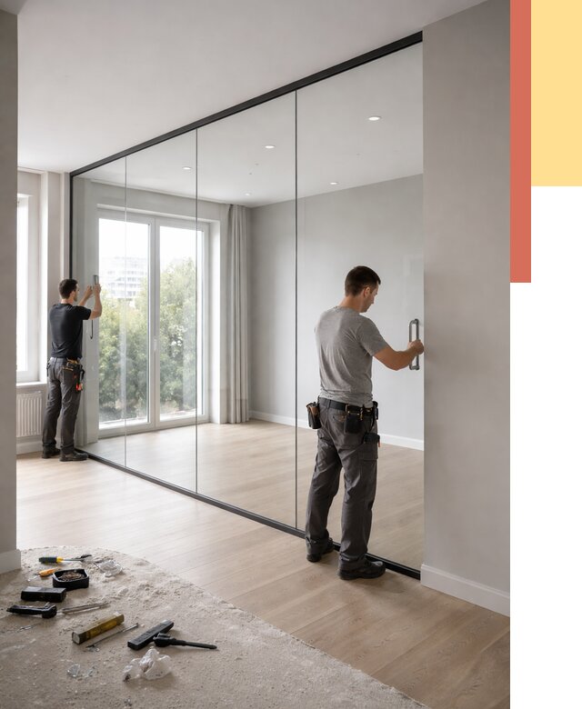 Изготовление стеклянных перегородок в Нягани от 12580 руб. под ключ | ОТДЕЛОЧНИК-Нга