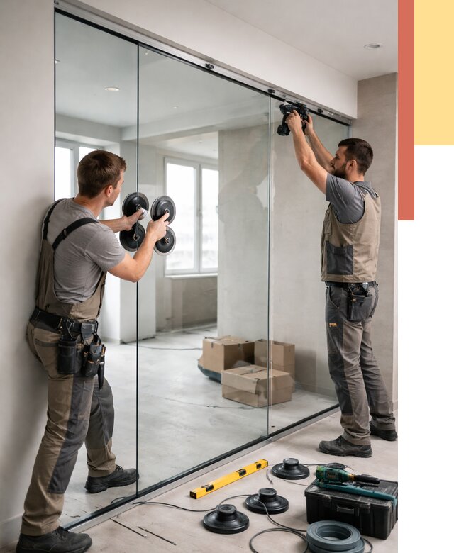 Монтаж стеклянных перегородок в Нягани от 6621 руб. | ОТДЕЛОЧНИК-Нга