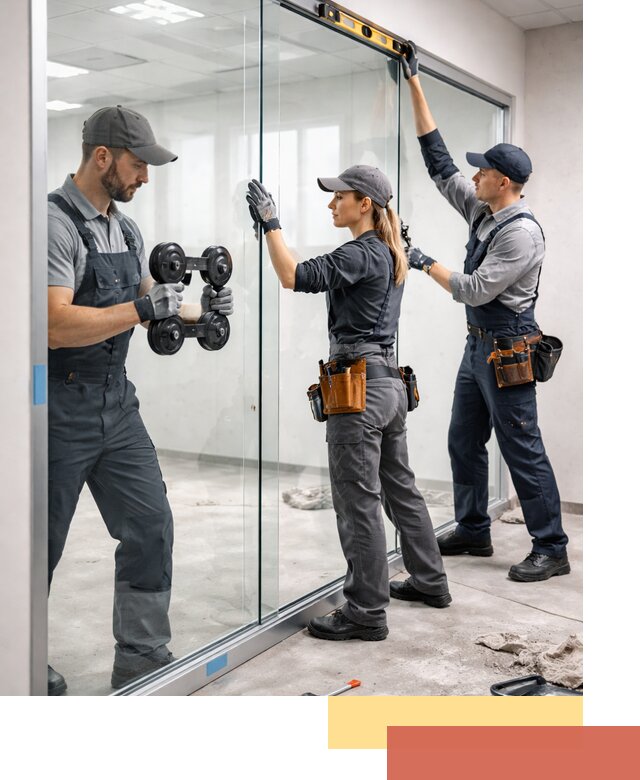 Профессиональный монтаж стеклянных перегородок в Нягани