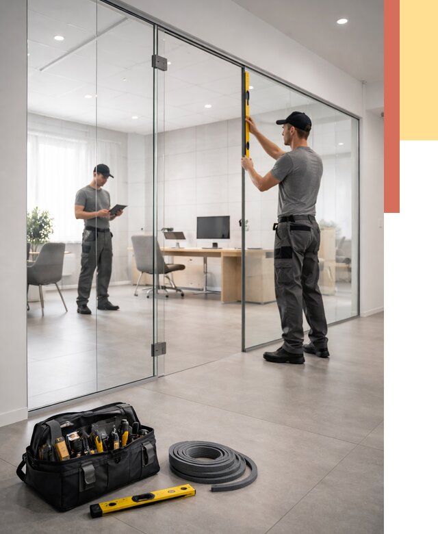 Цельностеклянные перегородки под ключ в Нягани от 9677 руб. — монтаж и цены | ОТДЕЛОЧНИК-Нга