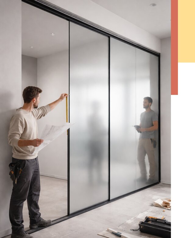 Матовые стеклянные перегородки в Нягани от 8658 руб. — монтаж и установка | ОТДЕЛОЧНИК-Нга